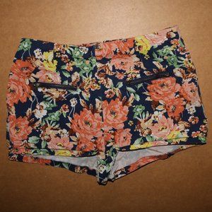 Mine Floral Flower Front Zipper Shorts W26 Leng 10